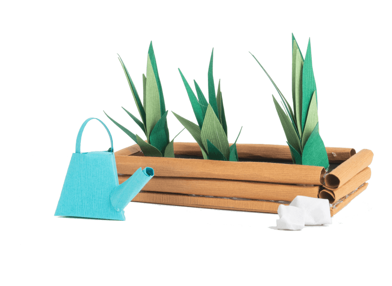 Papercraft car on road scene