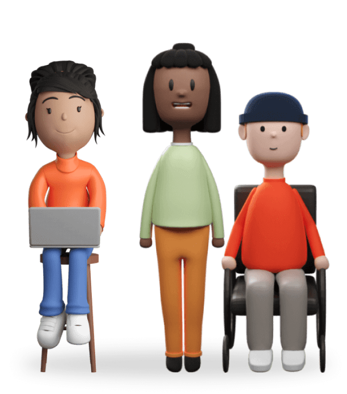 3 student characters.