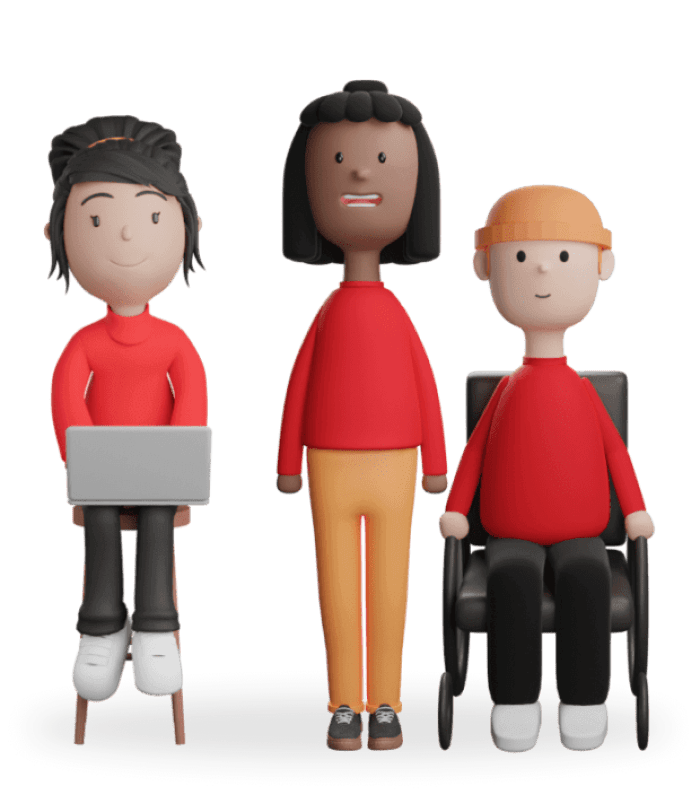 3 student characters.