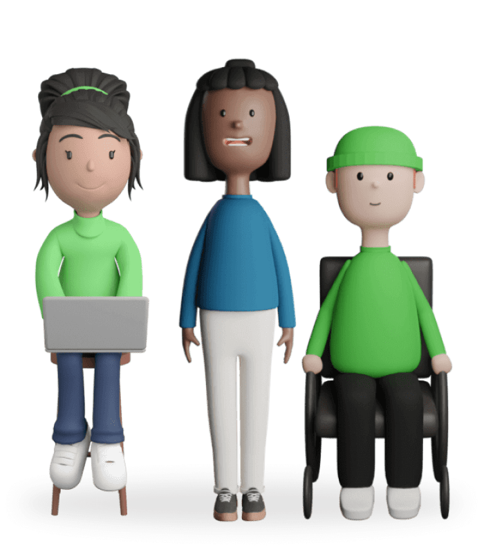 3 student characters.