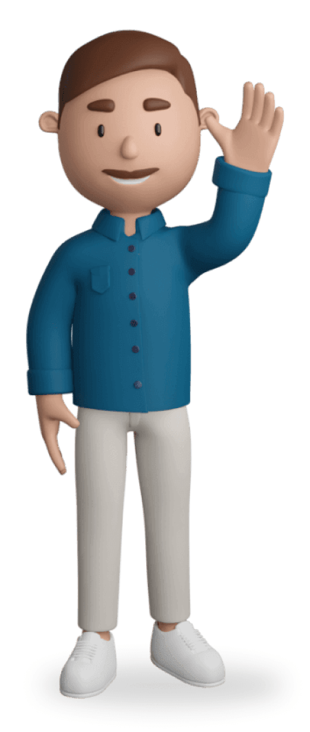 Teacher character waving.