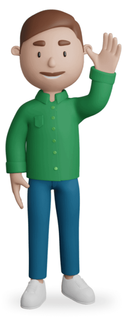 Teacher character waving.