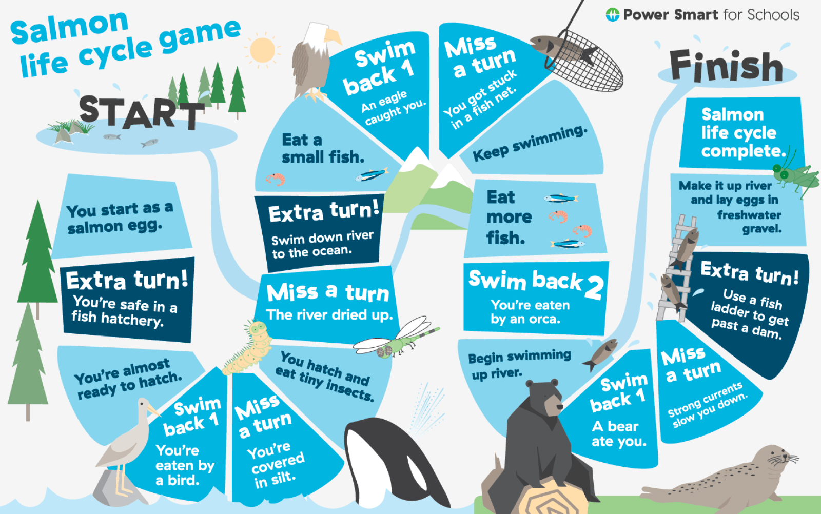 Salmon life cycle game | BCHydro Power Smart for Schools