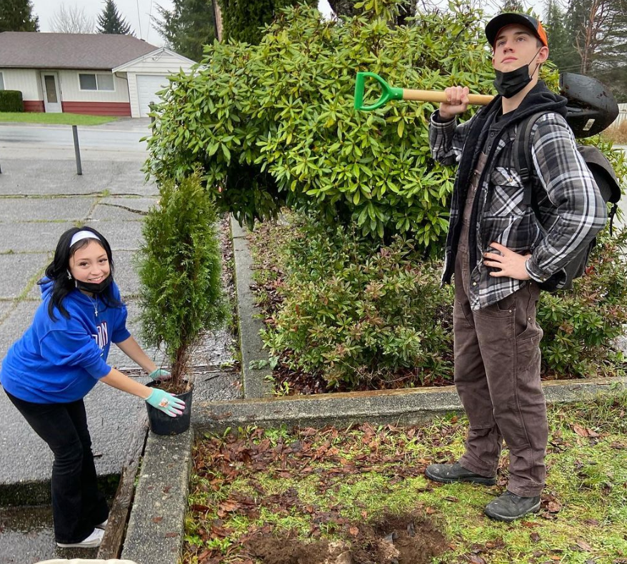 Members of the Garibaldi Green Group planting trees. Source: Garibaldi Green Group Instagram